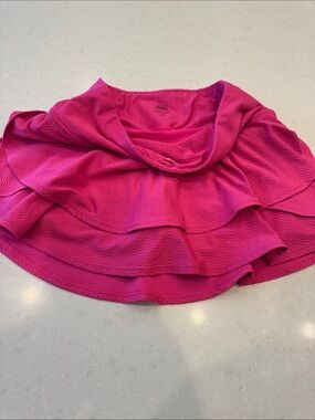 Athleta Magenta Tiered Ruffle Mini Skirt